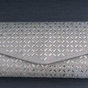 Dressy Silver shimmer clutch purse